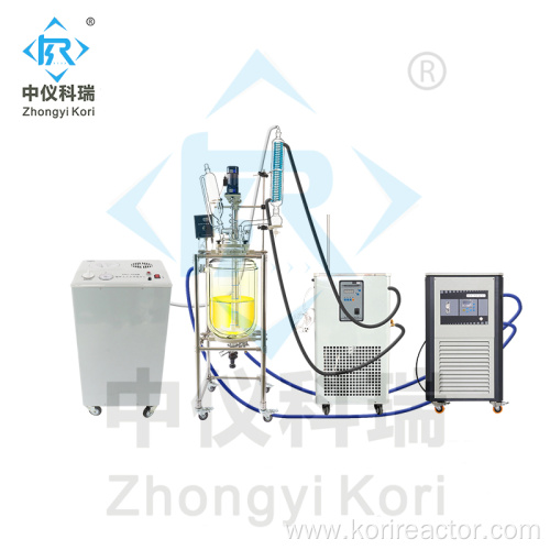 SF-100l double layer glass reactor with agitator motor